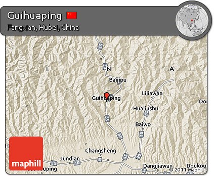 Shaded Relief Map of Guihuaping