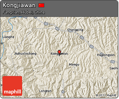 Shaded Relief Map of Kongjiawan