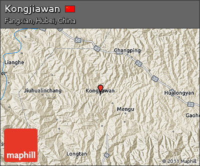 Shaded Relief Map of Kongjiawan