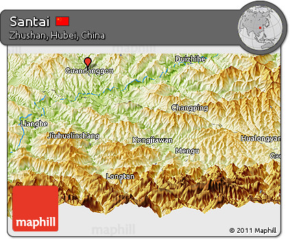 Physical Panoramic Map of Santai