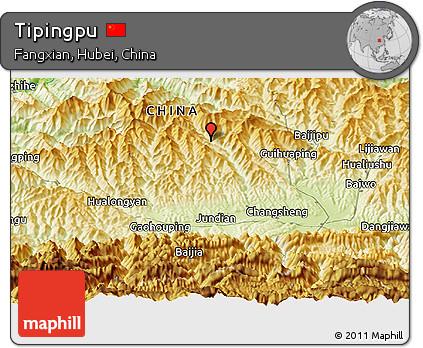 Physical Panoramic Map of Tipingpu