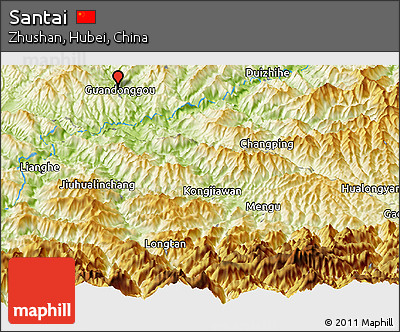 Physical Panoramic Map of Santai