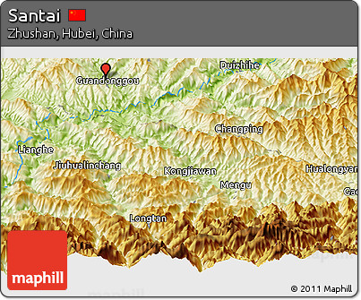 Physical Panoramic Map of Santai