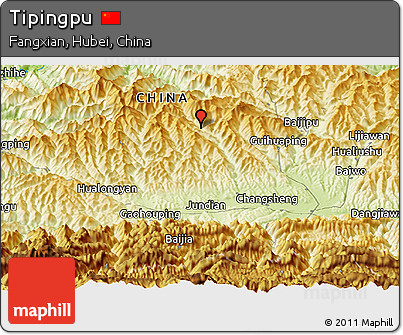 Physical Panoramic Map of Tipingpu