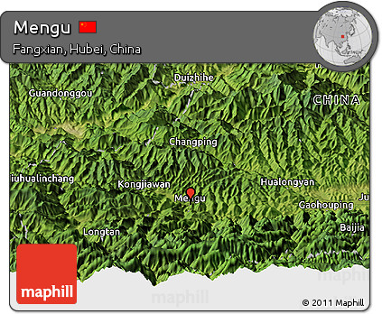 Satellite Panoramic Map of Mengu