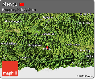 Satellite Panoramic Map of Mengu