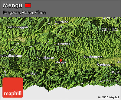 Satellite Panoramic Map of Mengu