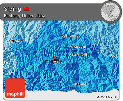 Political 3D Map of Siping