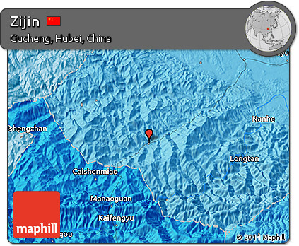 Political 3D Map of Zijin