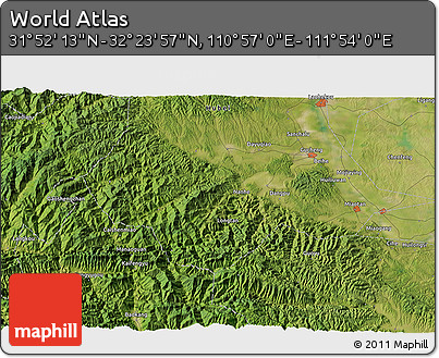 Satellite 3D Map of the Area around 32° 8' 5" N, 111° 25' 30" E
