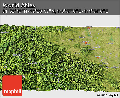 Satellite 3D Map of the Area around 32° 8' 5" N, 111° 25' 30" E