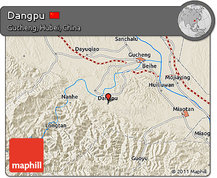Shaded Relief 3D Map of Dangpu