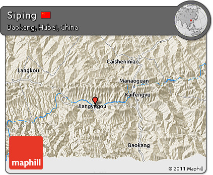 Shaded Relief 3D Map of Siping