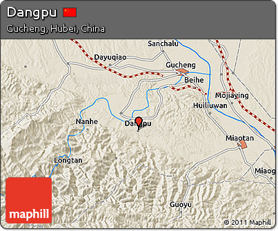 Shaded Relief 3D Map of Dangpu