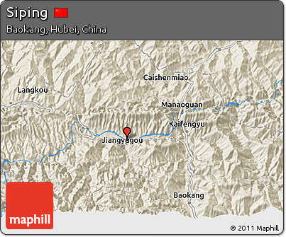 Shaded Relief 3D Map of Siping