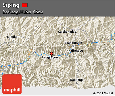 Shaded Relief 3D Map of Siping