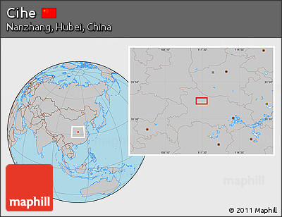 Gray Location Map of Cihe