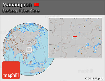 Gray Location Map of Manaoguan