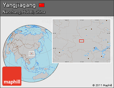 Gray Location Map of Yangjiagang