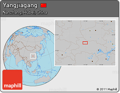 Gray Location Map of Yangjiagang