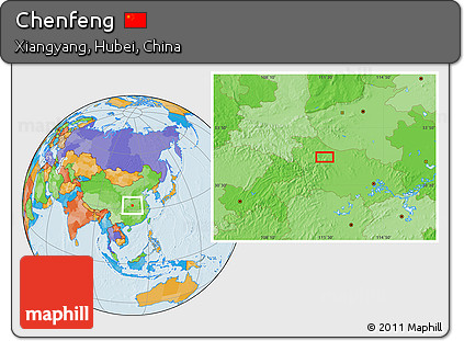 Political Location Map of Chenfeng
