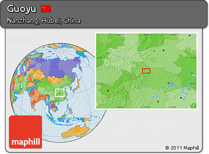 Political Location Map of Guoyu