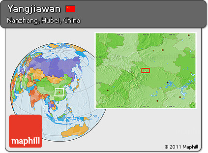 Political Location Map of Yangjiawan
