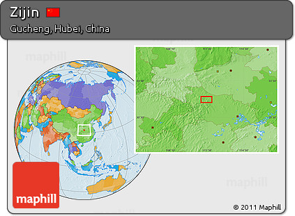 Political Location Map of Zijin