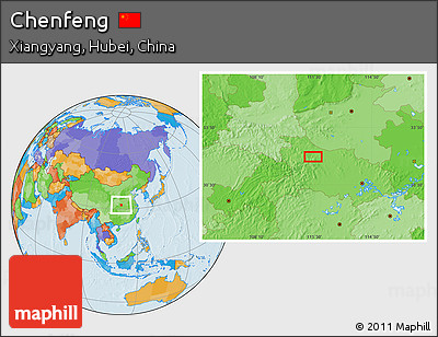Political Location Map of Chenfeng