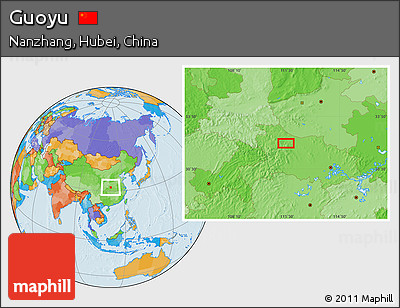 Political Location Map of Guoyu