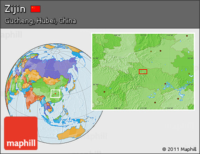 Political Location Map of Zijin
