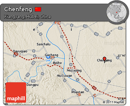 Shaded Relief Map of Chenfeng