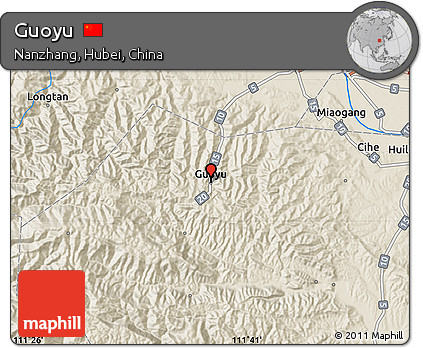 Shaded Relief Map of Guoyu