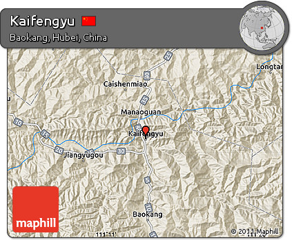 Shaded Relief Map of Kaifengyu