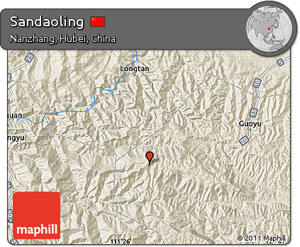 Shaded Relief Map of Sandaoling