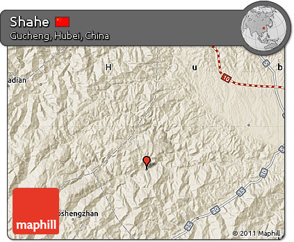 Shaded Relief Map of Shahe