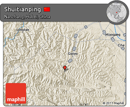 Shaded Relief Map of Shuitianping