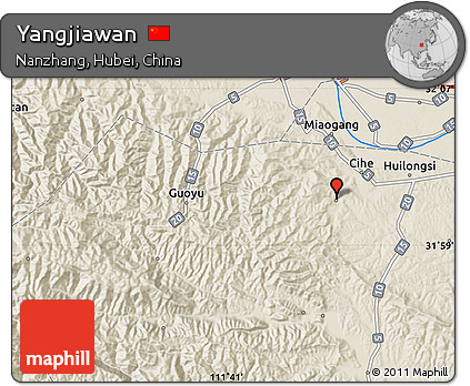 Shaded Relief Map of Yangjiawan