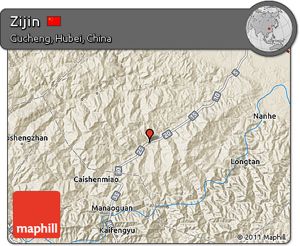 Shaded Relief Map of Zijin