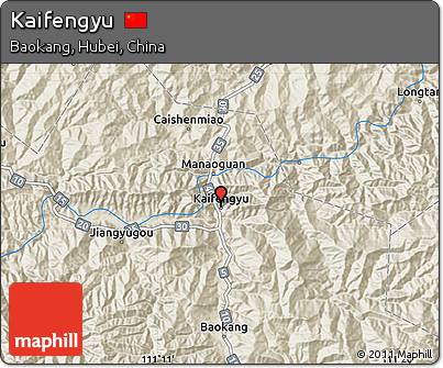 Shaded Relief Map of Kaifengyu