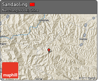 Shaded Relief Map of Sandaoling