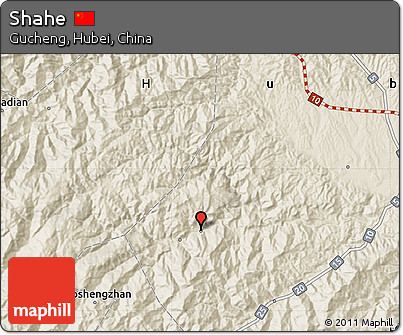 Shaded Relief Map of Shahe