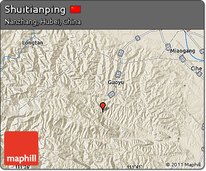 Shaded Relief Map of Shuitianping