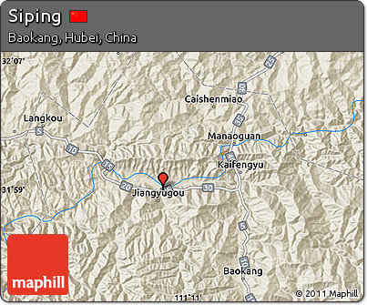Shaded Relief Map of Siping