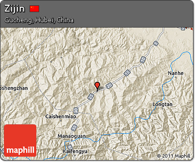 Shaded Relief Map of Zijin