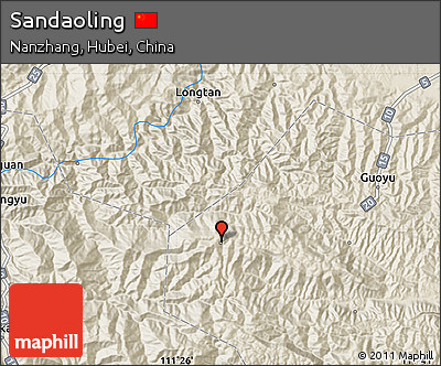Shaded Relief Map of Sandaoling