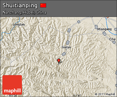 Shaded Relief Map of Shuitianping
