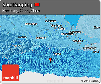 Political Panoramic Map of Shuitianping