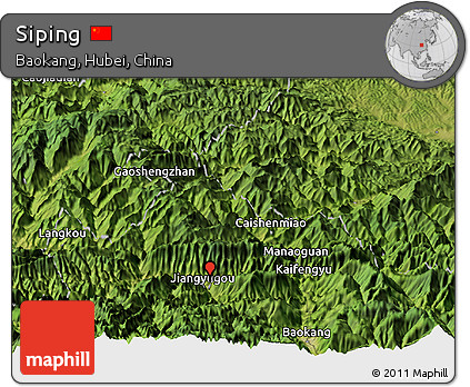 Satellite Panoramic Map of Siping