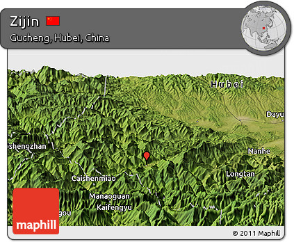 Satellite Panoramic Map of Zijin